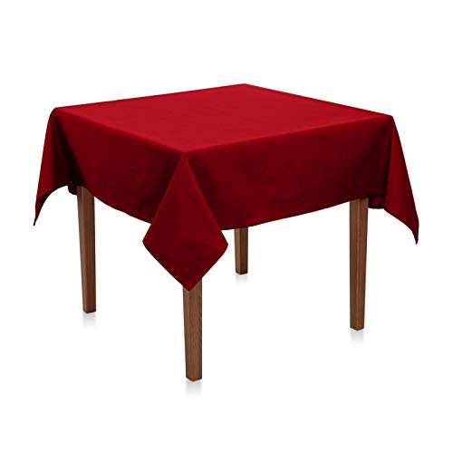 Tischdecke 130x130 cm Bordeaux Rot Polyester - Uni, Einfarbig, Premium Qualität, Pflegeleicht, Bügelarm bis Bügelfrei, Made in Europe von Hans-Textil-Shop