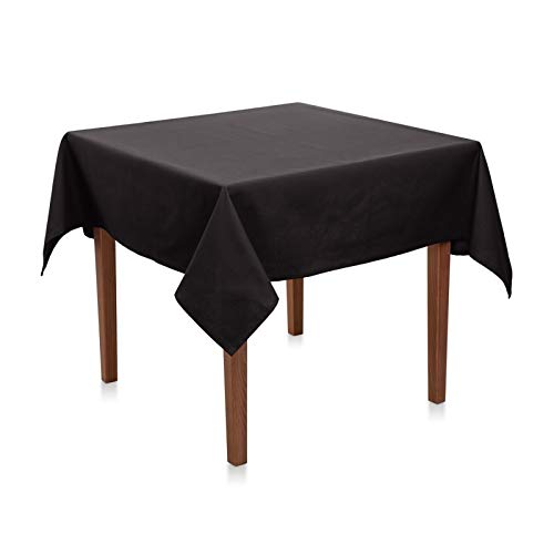 Tischdecke 130x130 cm Schwarz Polyester - Uni, Einfarbig, Premium Qualität, Pflegeleicht, Bügelarm bis Bügelfrei, Made in Europe von Hans-Textil-Shop