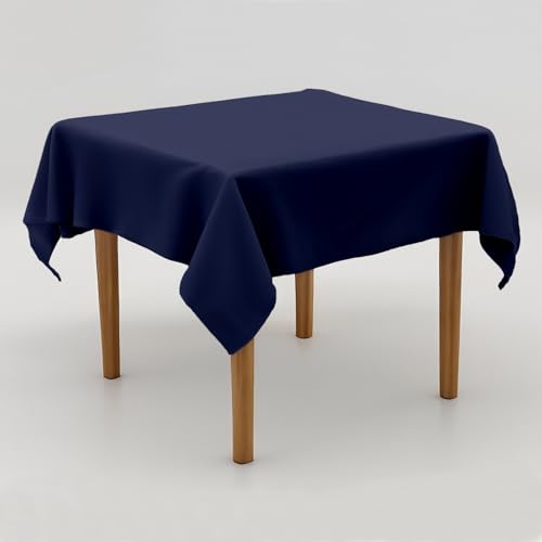 Tischdecke Uni Polyester - Einfarbig, Pflegeleicht, Bügelfrei, Tischtuch, Tischwäsche, Privat, Restaurant, Hotel, Handgefertigt, Made in Europa (Marine Blau, 130x170 cm) von Hans-Textil-Shop