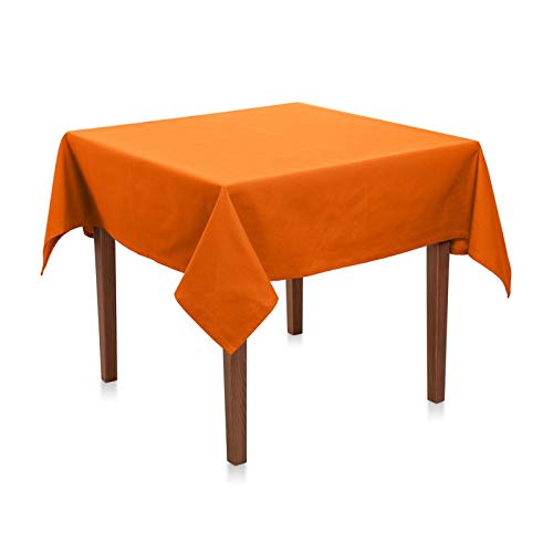 Tischdecke 130x170 cm Orange Polyester - Uni, Einfarbig, Premium Qualität, Pflegeleicht, Bügelarm bis Bügelfrei, Made in Europe von Hans-Textil-Shop
