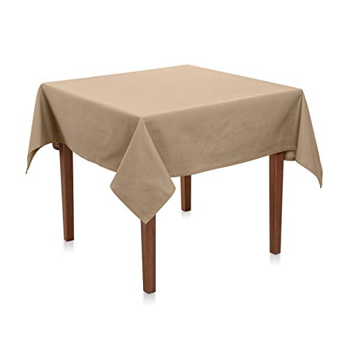 Tischdecke 130x170 cm Sand Polyester - Uni, Einfarbig, Premium Qualität, Pflegeleicht, Bügelarm bis Bügelfrei, Made in Europe von Hans-Textil-Shop