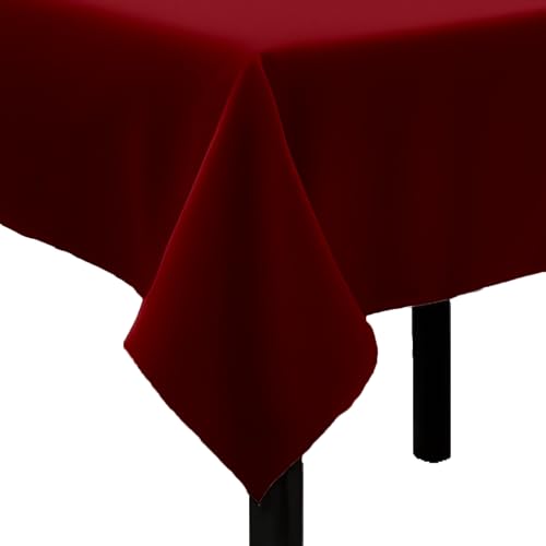 Tischdecke Uni Polyester - Einfarbig, Pflegeleicht, Bügelfrei, Tischtuch, Tischwäsche, Privat, Restaurant, Hotel, Handgefertigt, Made in Europa (Bordeaux Rot, 130x190 cm) von Hans-Textil-Shop