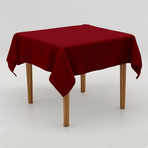 Tischdecke Uni Polyester - Einfarbig, Pflegeleicht, Bügelfrei, Tischtuch, Tischwäsche, Privat, Restaurant, Hotel, Handgefertigt, Made in Europa (Bordeaux Rot, 130x280 cm) von Hans-Textil-Shop