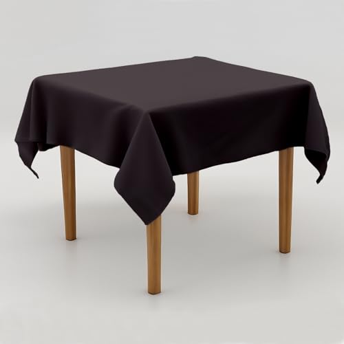 Tischdecke Uni Polyester - Einfarbig, Pflegeleicht, Bügelfrei, Tischtuch, Tischwäsche, Privat, Restaurant, Hotel, Handgefertigt, Made in Europa (Anthrazit, 80x80 cm) von Hans-Textil-Shop