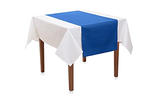 Tischläufer 45x145 cm Baumwolle Linon | Feine Tischdeko, Made in Europe, Versand aus Deutschland (Kobalt Blau) von Hans-Textil-Shop