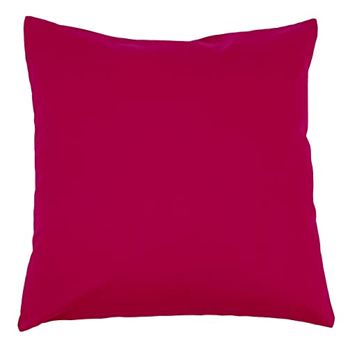 Hans-Textil-Shop Kissenbezug 30x30 cm Uni Pink Baumwolle Dekokissen Kissenhülle Couchkissen Sofakissen Deko Reißverschluss von Hans-Textil-Shop