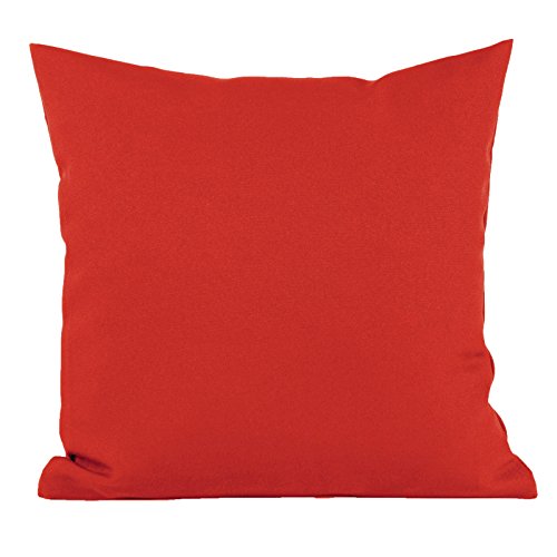 Hans-Textil-Shop Kissenbezug 40x40 cm Uni Rot Polyester - Einfarbig, Pflegeleicht, Bügelarm bis Bügelleicht, Qualität Made in EU von Hans-Textil-Shop