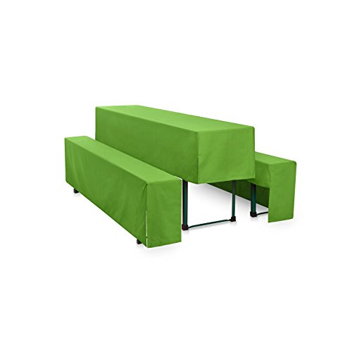 Premium Hussen-Set Uni Polyester Halblang - Pflegeleicht, Bügelleicht und Langlebig (220x70 cm + 2x 220x25 cm, Hellgrün) von Hans-Textil-Shop