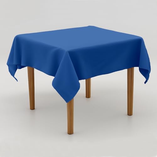 Tischdecke Uni Polyester - Einfarbig, Pflegeleicht, Bügelfrei, Tischtuch, Tischwäsche, Privat, Restaurant, Hotel, Handgefertigt, Made in Europa (Kobalt Blau, 130x220 cm) von Hans-Textil-Shop