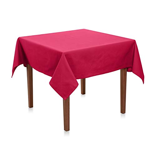 Tischdecke Baumwolle Linon - Pflegeleicht, Langlebig, Schadstoffgeprüfter Stoff - Tischtuch & Tischdeko für Feste, Geburtstage, Hochzeiten oder den täglichen Gebrauch (Pink, 100x100 cm) von Hans-Textil-Shop