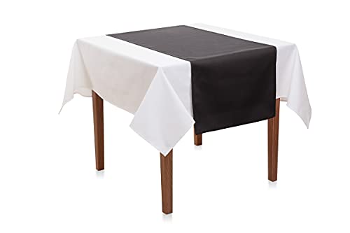 Tischläufer 45x145 cm Baumwolle Linon | Feine Tischdeko, Made in Europe, Versand aus Deutschland (Schwarz) von Hans-Textil-Shop
