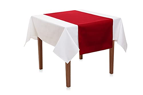 Tischläufer 45x145 cm Polyester | Pflegeleicht, Bügelleicht, Made in Europe, Versand aus Deutschland (Bordeaux Rot) von Hans-Textil-Shop