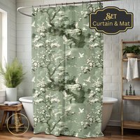 Cottagecore Shower Curtain Toile All Over Print Bath Mat Set Forestcore Style Botanical Dark Chinoiserie Farmhouse Cottagecore Shower Curtain Toile All Over Print Bath Mat Set Forestcore Style Botanical Dark Chinoiserie Farmhouse von HansAndersArtIg