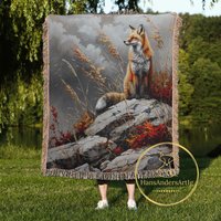 Dark Cottagecore Woven Blanket Fox Throw Nature Decor Whimsigoth Style Academia Cotton Witchy Gift For Foxy Girl Home Dark Cottagecore Woven Blanket Fox Throw Nature Decor Whimsigoth Style Academia Cotton Witchy Gift For Foxy Girl Home von HansAndersArtIg