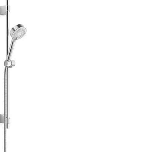 Hansa Wandstangenset / Brauseset Basicjet | + Wandstange, Montageset, Handbrause, Schlauch, Schieber | Stange 720 mm, Durchmesser Brausekopf: Ø 95 mm, 3-strahlig, Brauseschlauch: 1750 mm von Hansa