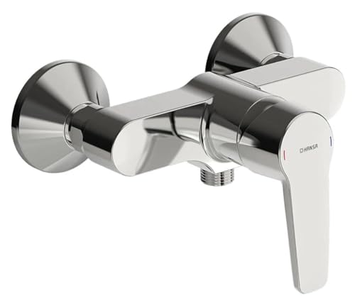 Hansa 51450163 Badewanne/Brause Mischbatterie für Wandaufbau HANSAPINTO | Armaturenkörper aus entzinkungsarmen Messing, einstellbare Heißwassersperre | 17l/min bei 3 bar von Hansa