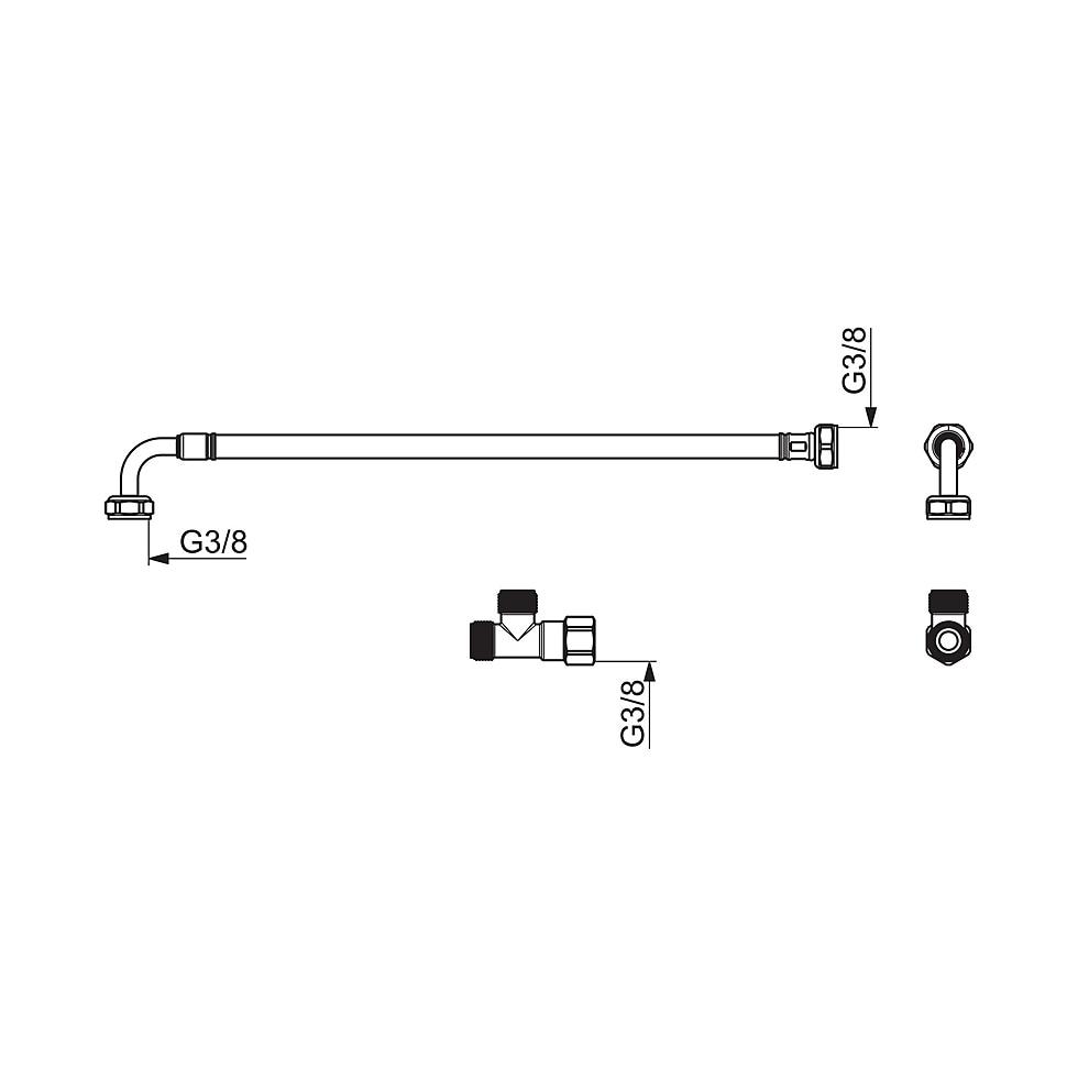 Hansa Minimat Anschlussrohr 6639 Chrom 66390200 von Hansa