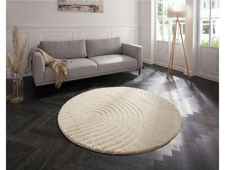 HANSE Home Teppich Fergus, rund, Höhe: 22 mm, Shaggy, Weich, Skandi, Flauschig, Wohnzimmer, Schlafzimmer, Flur, beige von Hanse-Home