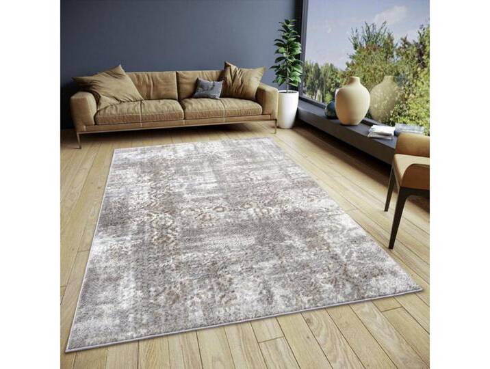 HANSE Home Teppich Style, rechteckig, Höhe: 13 mm, Vintage, Kurzflor, Orient Optik, pflegeleicht, robust, glänzend, braun grau, Grau,Braun von Hanse-Home