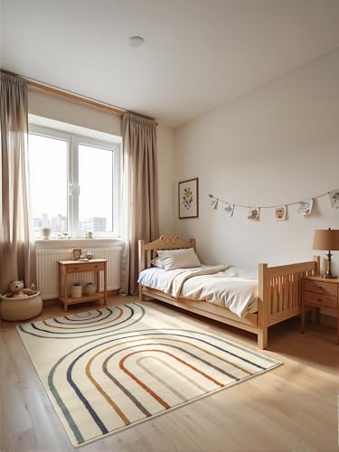 Hanse Home Adventures Kinderteppich - Bunte Regenbogen Spielteppich, Modernes Design, Spielmatte, Krabbelteppich Junge Mädchen für Kinderzimmer, Jugendzimmer, Wohnzimmer - Creme Multifarben, 160x235cm Hanse Home Adventures Kinderteppich - Bunte Regenbogen Spielteppich, Modernes Design, Spielmatte, Krabbelteppich Junge Mädchen für Kinderzimmer, Jugendzimmer, Wohnzimmer - Creme Multifarben, 160x235cm von Hanse Home