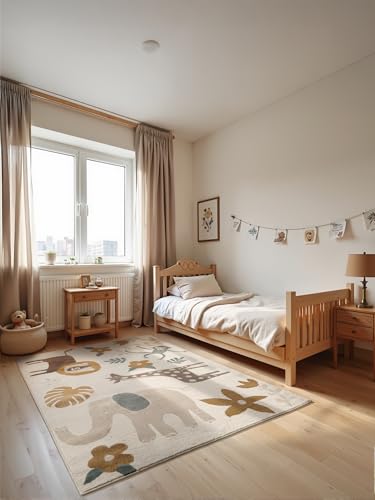 Hanse Home Adventures Kinderteppich - Safari, Zoo, Spielteppich, Tier Design, Spielmatte, Krabbelteppich Junge Mädchen für Kinderzimmer, Jugendzimmer, Wohnzimmer - Creme Multifarben, 160x235cm Hanse Home Adventures Kinderteppich - Safari, Zoo, Spielteppich, Tier Design, Spielmatte, Krabbelteppich Junge Mädchen für Kinderzimmer, Jugendzimmer, Wohnzimmer - Creme Multifarben, 160x235cm von Hanse Home