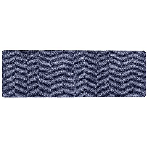 Hanse Home Clean & Go Fußmatte für Innen und Außen 50x150cm - Fussmatte Schmutzfangmatte Türmatte Waschbar & Wetterfest, rutschfest für Eingangsbereich & Außenbereich – Dunkelblau Schwarz von Hanse Home