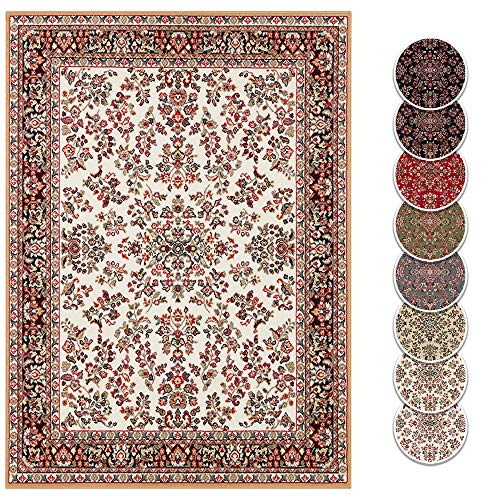 Hanse Home Design Kurzflor Wohnzimmerteppich Orient - Zabul Perser Look, Orientalischer Teppich für Esszimmer, Wohnzimmer, Schlafzimmer - Creme/Gold, 180x260 cm von Hanse Home