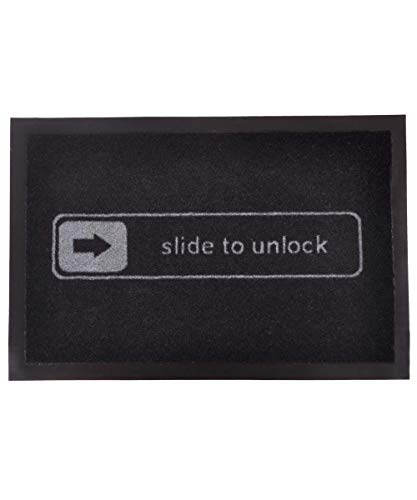 Hanse Home Fußmatte Schmutzfangmatte Slide To Unlock Schwarz, 40x60 cm von Hanse Home