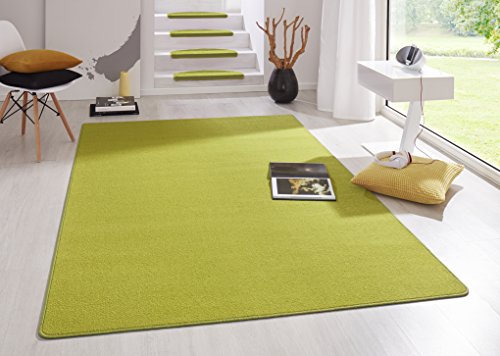 Hanse Home Indoor Teppich Fancy – Wohnzimmerteppich einfarbig Modern Velours Teppich für Esszimmer, Wohnzimmer, Kinderzimmer, Flur, Schlafzimmer, Küche – Grün, 160x240cm von Hanse Home