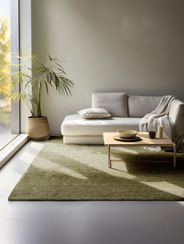 Hanse Home Jute Teppich – Natur Wohnzimmerteppich aus 100% Jute - Handgewebt & Umweltfreundlich – Boho Naturfaser Juteteppich für Wohnzimmer, Schlafzimmer, Esszimmer – Grün, 160x230cm von Hanse Home