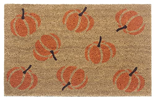 Hanse Home Kokos Fußmatte Halloween für Innen - Schmutzfangmatte Natur, Kokosmatte Kürbis Orange, Fußabtreter rutschfest für Flur, Terrasse, Eingangsbereich - 45x75cm von Hanse Home