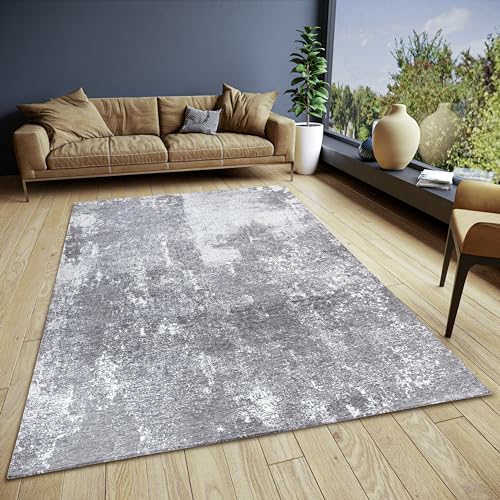 Hanse Home Kulo Teppich Wohnzimmer – Flachgewebe Vintage Design, Anti-Rutsch Unterseite, hochwertig gewebt Designerteppich für Wohnzimmer, Schlafzimmer, Esszimmer, Flur – Grau, 120x180cm von Hanse Home