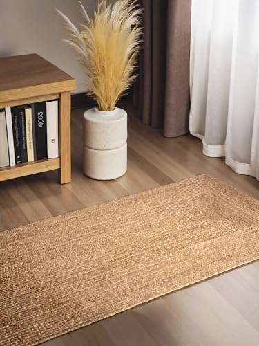 Hanse Home Sharmila Juteteppich - Natur Wohnzimmerteppich aus 100% Jute, Handgewebt - Robust & Pflegeleicht - Moderner, Boho Naturfaser Teppich, Natur Braun - 80x200cm Hanse Home Sharmila Juteteppich - Natur Wohnzimmerteppich aus 100% Jute, Handgewebt - Robust & Pflegeleicht - Moderner, Boho Naturfaser Teppich, Natur Braun - 80x200cm von Hanse Home