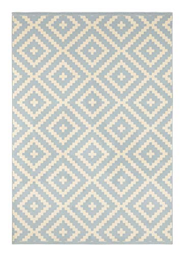 Hanse Home Velours Teppich Native Blau Creme, 120x170 cm von Hanse Home