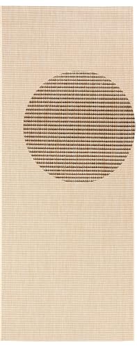 NORTHRUGS In- und Outdoor Teppich Match 80x200cm - Wetterfest Modern Plain Allover Unifarben Design Läufer für Balkon Terrasse Garten Wintergarten Wohnzimmerteppich Wasserfest in Beige von Hanse Home