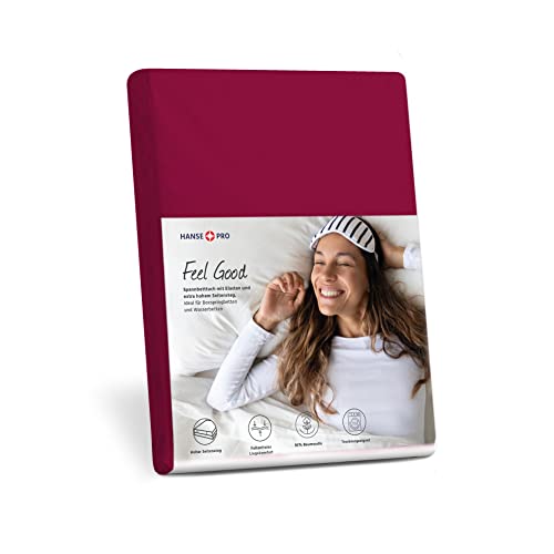 HANSE PRO Spann-Betttuch 180x200-200x220 cm I Spann-Bettlaken I Laken I für Boxspring-Betten und Wasserbetten I Steghöhe bis 30 cm I Premium-Qualität I Farbe Brombeere HANSE PRO Spann-Betttuch 180x200-200x220 cm I Spann-Bettlaken I Laken I für Boxspring-Betten und Wasserbetten I Steghöhe bis 30 cm I Premium-Qualität I Farbe Brombeere von Hanse Pro
