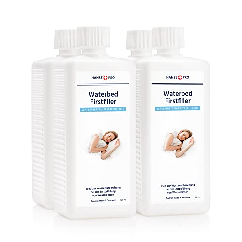 Hanse Pro Waterbed Firstfiller, 4 x 500 ml I Optimale Erstbefüllung von Wasserbetten I Extra starker Schutz I Wasserbett-Pflege I Spezial Konditionierer I Hochwirksam gegen Baktieren und Algen von Hanse Pro