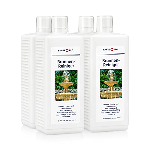 HANSE PRO Brunnen-Reiniger, 4 x 1000 ml I Wasser-Pflege I Reinigung I hält Wasser frisch und klar I verhindert Algen, Bakterien und Kalk von Hanse Pro