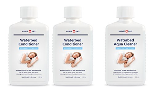 Hanse Pro Wasserbetten Zubehör Set: 2 x 250 ml Conditioner + 1 x 250 ml Aqua Cleaner I Wasserbetten-Pflege I Konditionierer I Entkeimer I Schutz von Hanse Pro