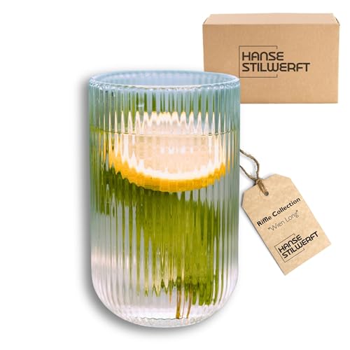 Hanse Stilwerft® "Wien Long Gläser-Set, für Heiß- & Kaltgetränke, 400 ml, Latte Macchiato Gläser, Cappuccino Gläser, Kaffeegläser, Iceed Coffee Gläser, Longdrink Gläser von Hanse Stilwerft