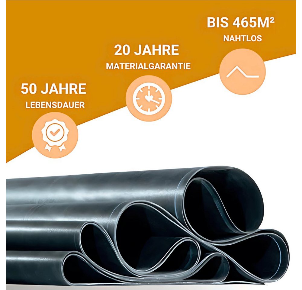 Hanse Syntec Systems Dachbahn EPDM Dachfolie 1,2mm, Maße frei wählbar von Hanse Syntec Systems