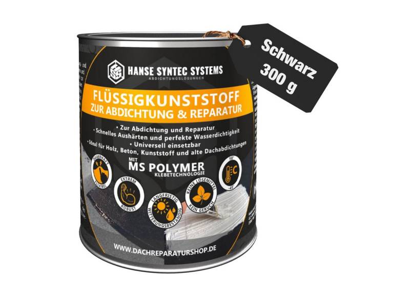 Hanse Syntec Systems Dachbahn Flüssigkunststoff für Abdichtung & Reparatur - Dach & Bauwerk, 300g Dose, geeignet für alle Untergründe außer Silikon, frischen Bitumen/Asphalt von Hanse Syntec Systems