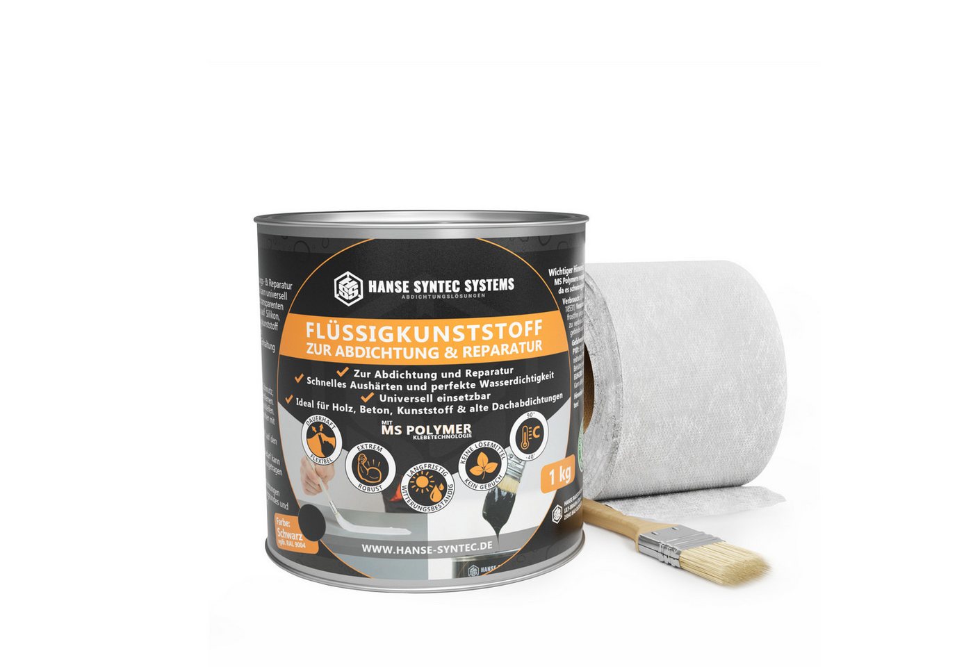 Hanse Syntec Systems Dichtstoff HSS Flüssigkunststoff Abdichtungsset inkl. Pinsel & Vlies, geeignet für alle Untergründe außer Silikon, frischen Bitumen/Asphalt Hanse Syntec Systems Dichtstoff HSS Flüssigkunststoff Abdichtungsset inkl. Pinsel & Vlies, geeignet für alle Untergründe außer Silikon, frischen Bitumen/Asphalt von Hanse Syntec Systems