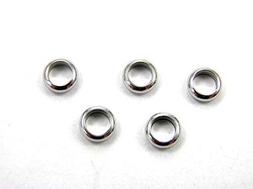 HanseCharms Edelstahl Beads, Bead, Perle, Spacer für Paracord, Leder, PPM Seil UVM. 5/10/15/20/50 Stck. - Größe: ca. 6 x 2 mm - Lochgr. 4 mm - Nr. 29 (10 Stück) von HanseCharms