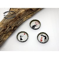 Kronkorken Magnete Mit Cabochon -Banksy - Upcyling Artikelnummer M3 von HanseTruhe