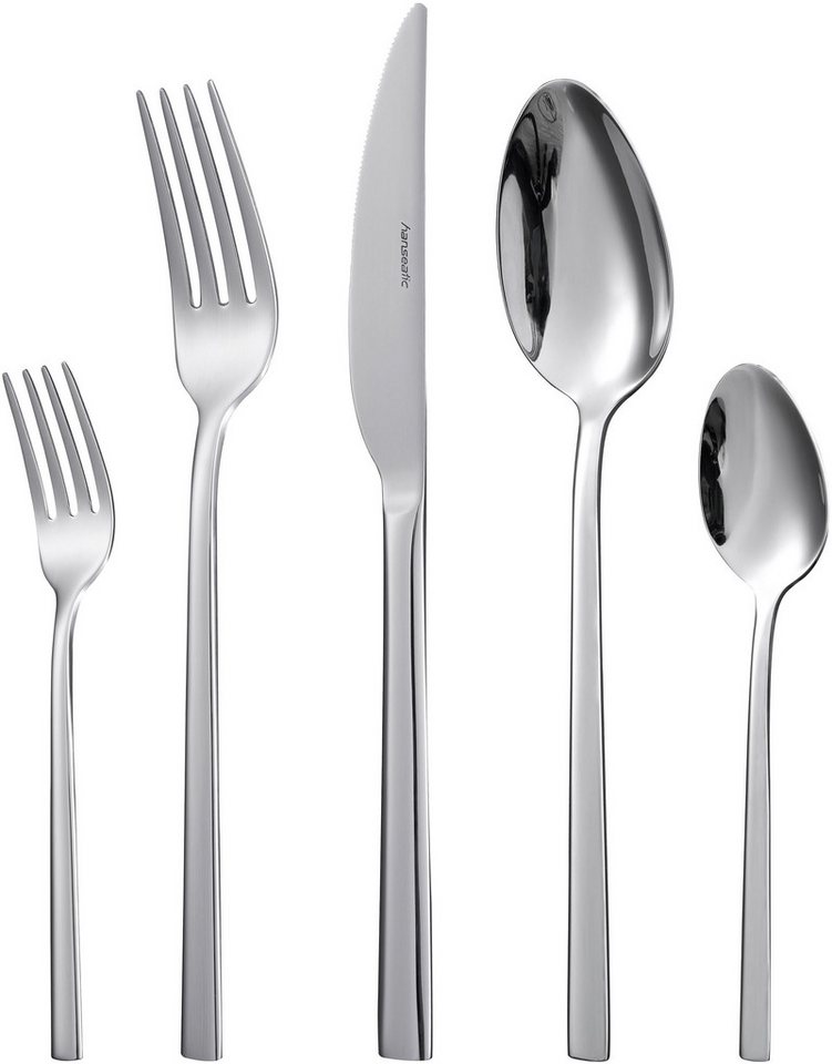 Hanseatic Besteck-Set SMART, glänzend (60-tlg), 12 Personen, Edelstahl 18/10, leichtes und minimalistisches Design von Hanseatic