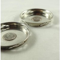 Antike Edwardian 800Er Silber Münzteller Deutsche Jugendstil Untersetzer Antike Edwardian 800Er Silber Münzteller Deutsche Jugendstil Untersetzer von HanseaticAntiques