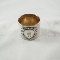 Art Deco 800Er Silber Serviettenring Antikes Monogramm Deutsches Geschirr von HanseaticSilver