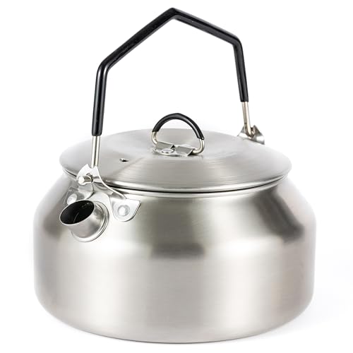 Hanseküche Edelstahl Wasserkessel 1L | Tragbarer Campingkessel für Outdoor & Zuhause | Robuster Teekessel & Wasserkocher – Perfekt für Camping & Trekking von Hanseküche