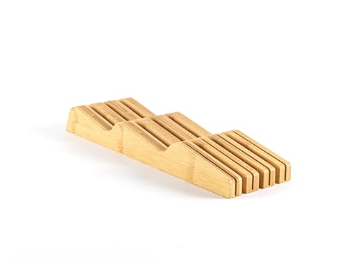 Hanseküche Messerblock - Messerhalter ohne Messer aus Holz Messerbrett beidseitig (Messerhalter liegend) von Hanseküche
